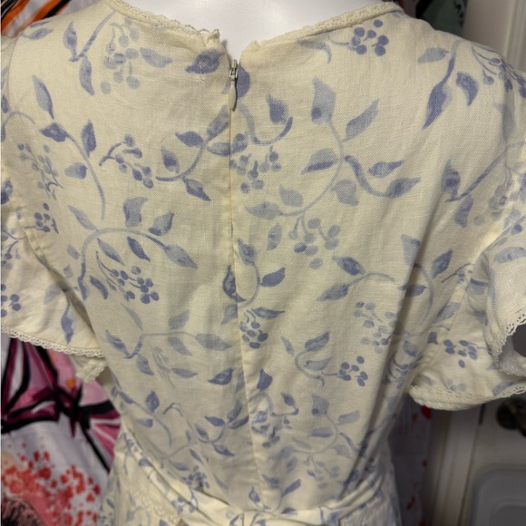 NWOT Reformation unlined pastel blue flowered country cotton smock pocket dress - Picture 10 of 16